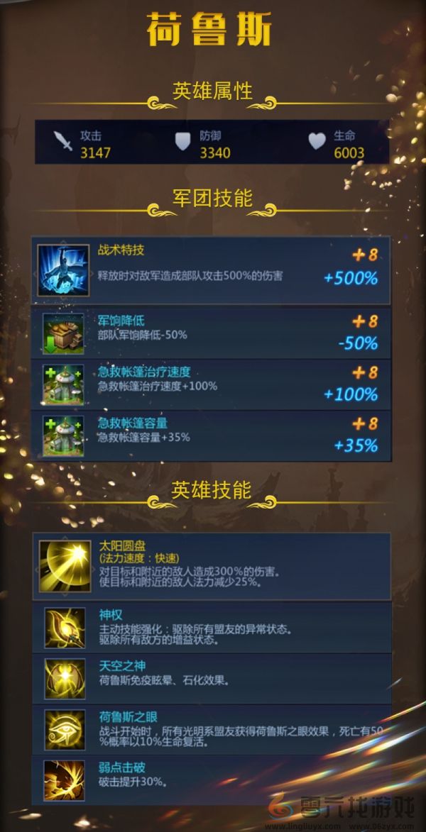 谜题大陆荷鲁斯英雄技能档案介绍(图1) 谜题大陆荷鲁斯英雄技能档案介绍(图1)